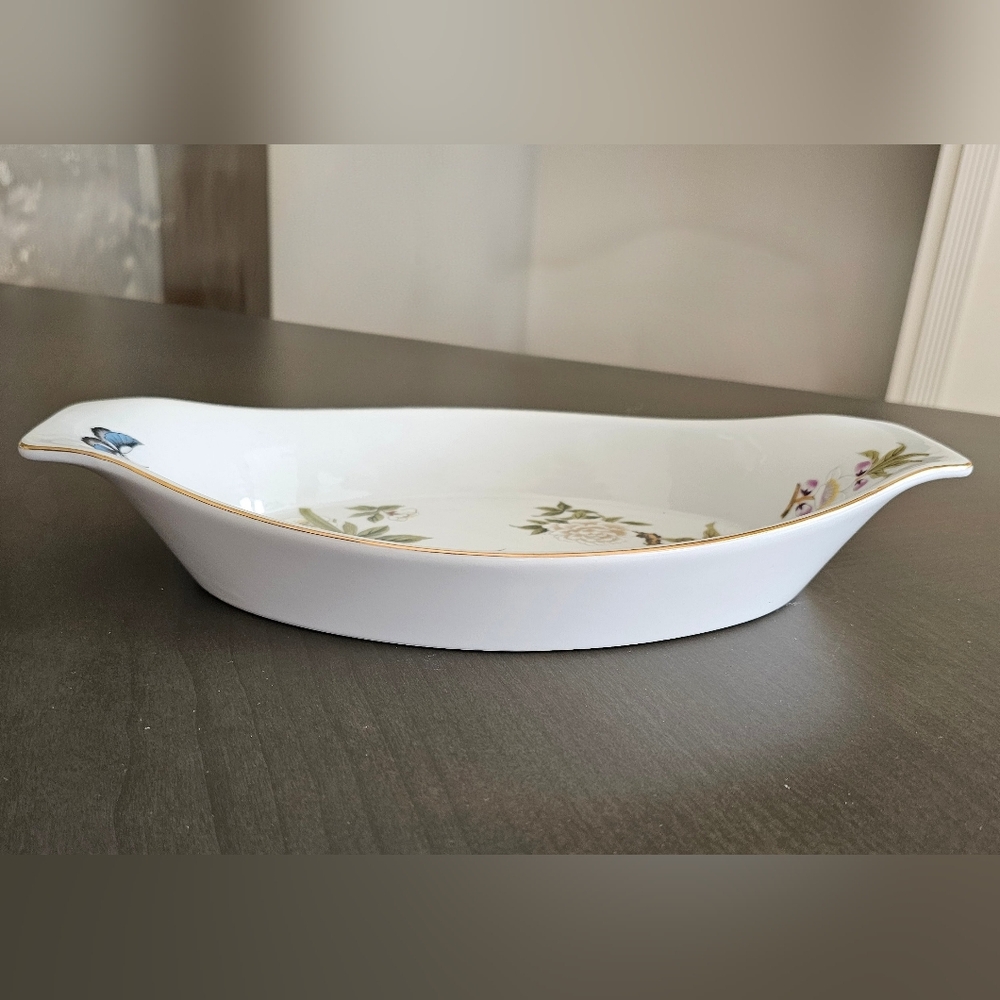 Stafford Chinese Garden Porcelain Oval Platter Bird & Floral Design 12.5" - Picture 4 of 12